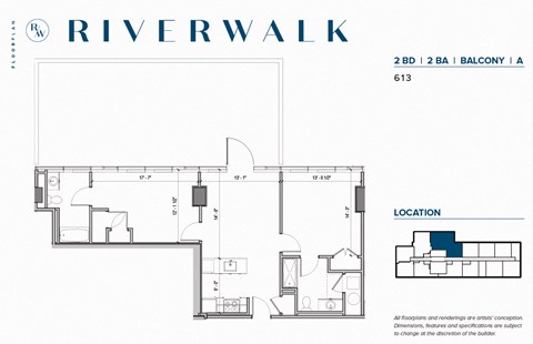 Floor plan for 2 beds, 2 baths, 1012 sqft